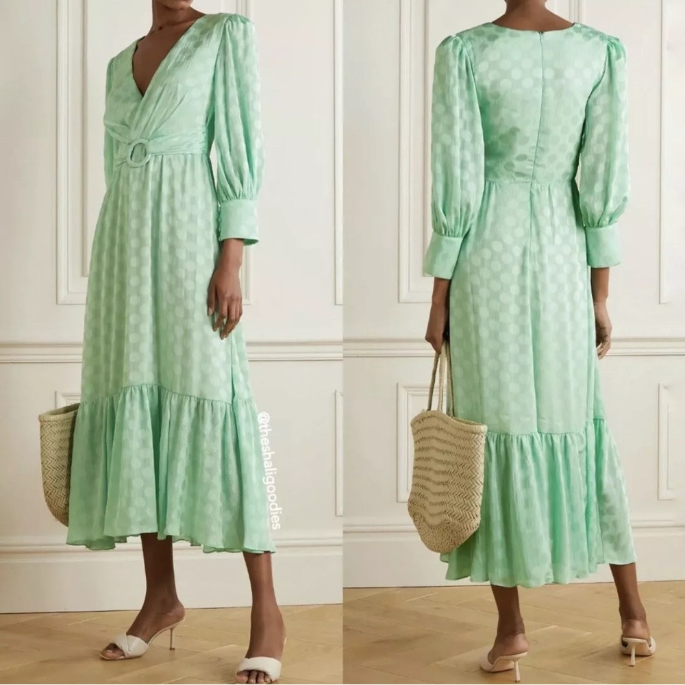 PatBO Green Wrap Ruffled Long Sleeve Dress - Picture 2 of 4